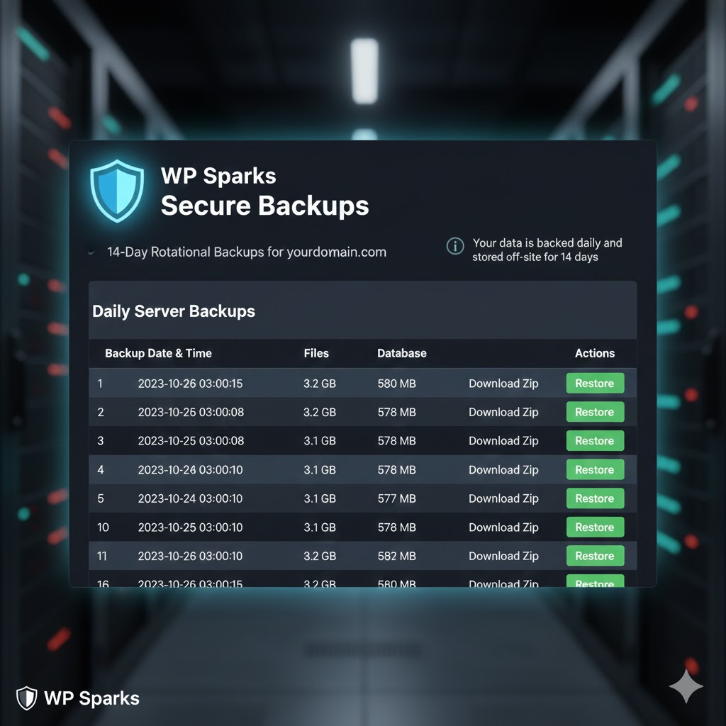 website hosting backup easy